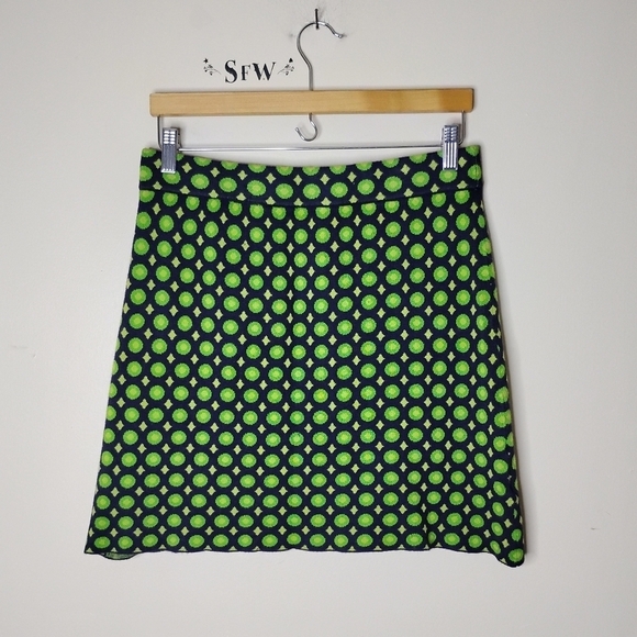 Cotton On Retro Knit Mini Skirt L Green/Navy Geometric Stretch Elastic Waist Y2K - Picture 2 of 5